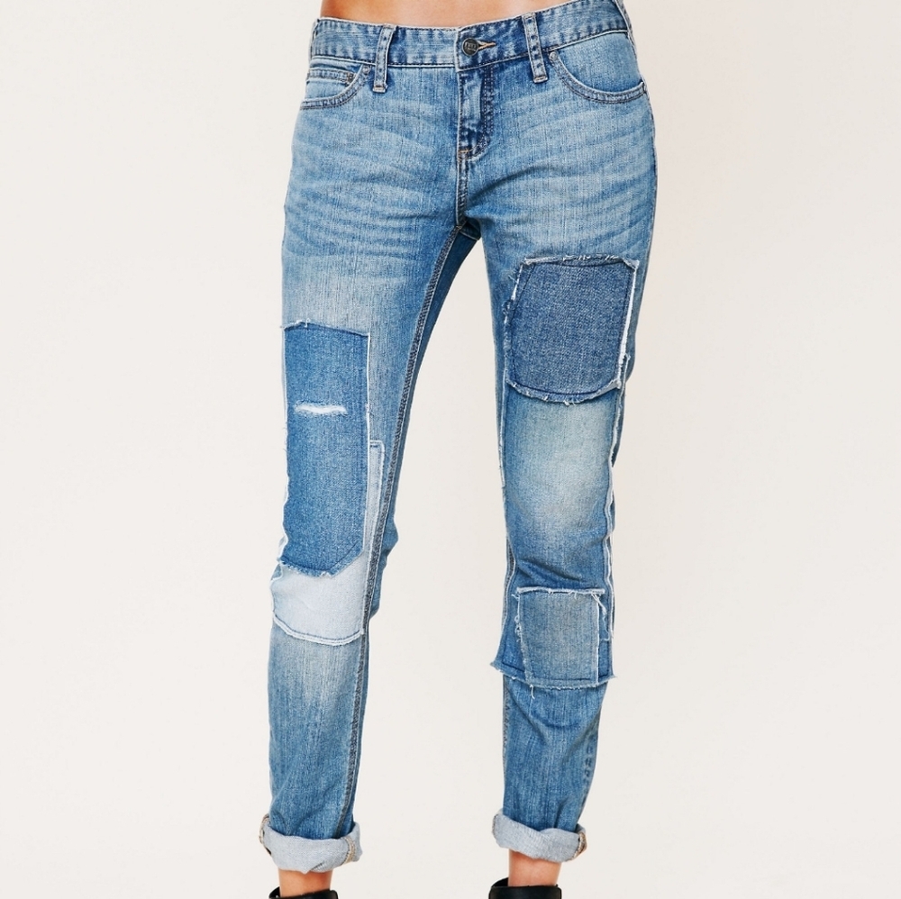 Free People Patchwork Skinny Jeans